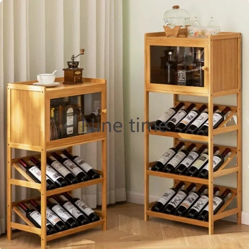 Wooden Display Wine Cabinets Holder Storage Unique Corner Bar Cabinet Club Small Barra De Vino Armoire Vitre Home Decoration
