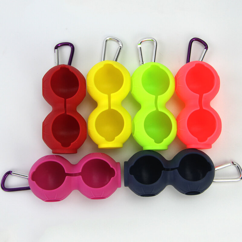 1Pcs Portable Golf Ball Protective Holder Cover Golf Ball Silicone Double Case Cover Golf Training Sports Accessories 6 Colors