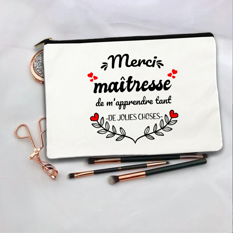 Thank You Mistress Print Makeup Bags Bachelorette Party Neceser Zipper Toiletry Organizer Women Cosmetic Bag teacher Gifts