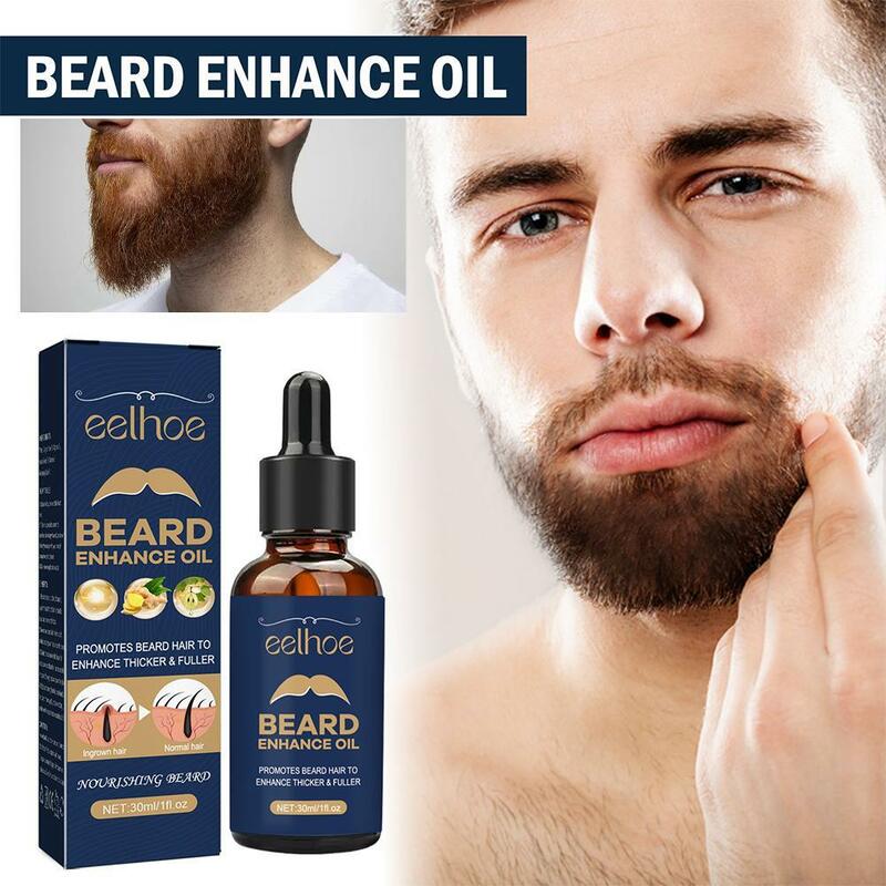 Kit d'huile de barbe pour hommes, kit de croissance de barbe, adoucit, renforce, coiffant, soin de barbe, nourrit, huile naturelle, croissance de barbe, 30ml