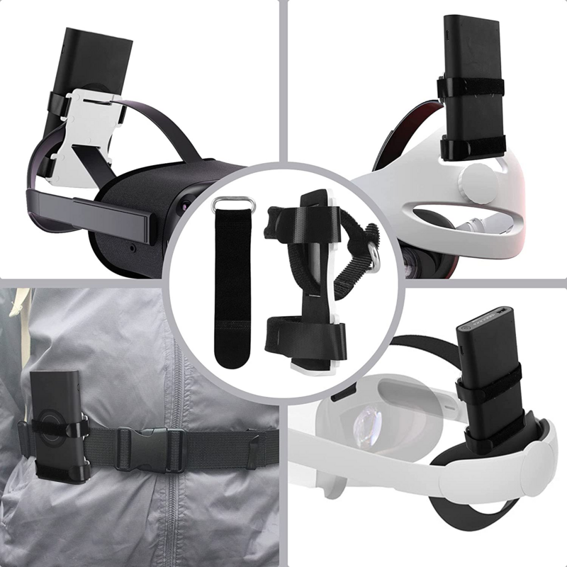 Universal Battery Mount for Oculus Quest 2 Oculus Go and 3rd Party Straps Power Bank Holder Clips Counter Balance Accessories Fi