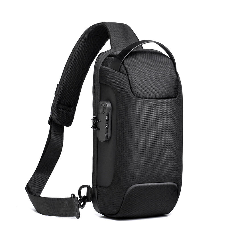 กระเป๋าสะพายไหล่ใหม่สำหรับกระเป๋าสะพายข้างมีช่องเสียบ USB สำหรับเดินทางกันขโมย tas selempang messenger แฟชั่นกระเป๋าคาดหน้าอกดีไซน์เนอร์กันน้ำผู้ชาย