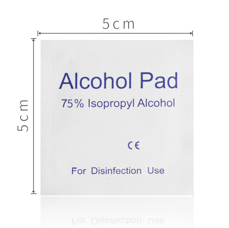 Bantalan katun alkohol sekali pakai 100 buah/boks, alat perawatan pembersih rumah luar ruangan tablet alkohol disinfektan