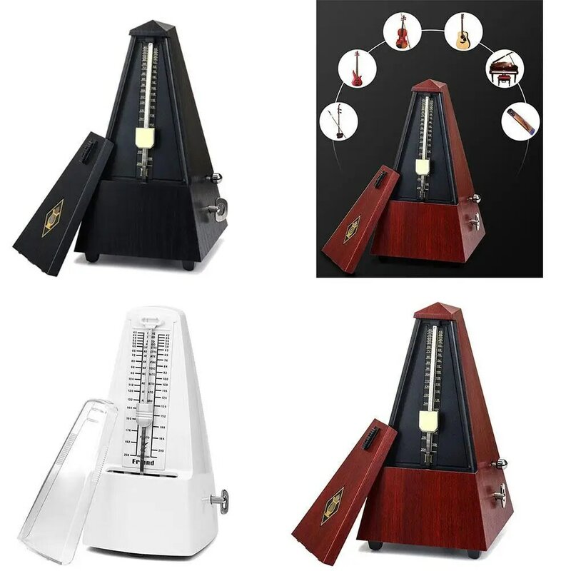 Antique Mechanical Metronome Teak Wood Vintage Style Wooden Color Music Timer for Guitar Piano Violin Zither Musical Instrument
