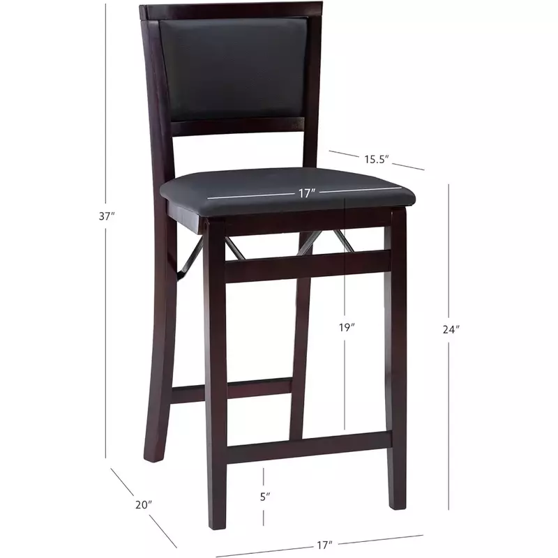 Bar Chair, Pad Back Folding Barstool, 24-Inch Bar Chair