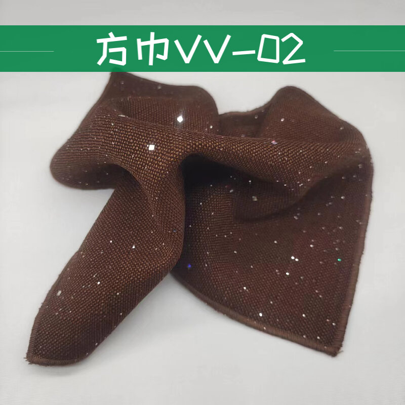 New Shiny Pocket Square Mens Suit Wedding Groom Handkerchief Brown White Solid Sequin Hanky Formal Dress Chest Scarf Accessories