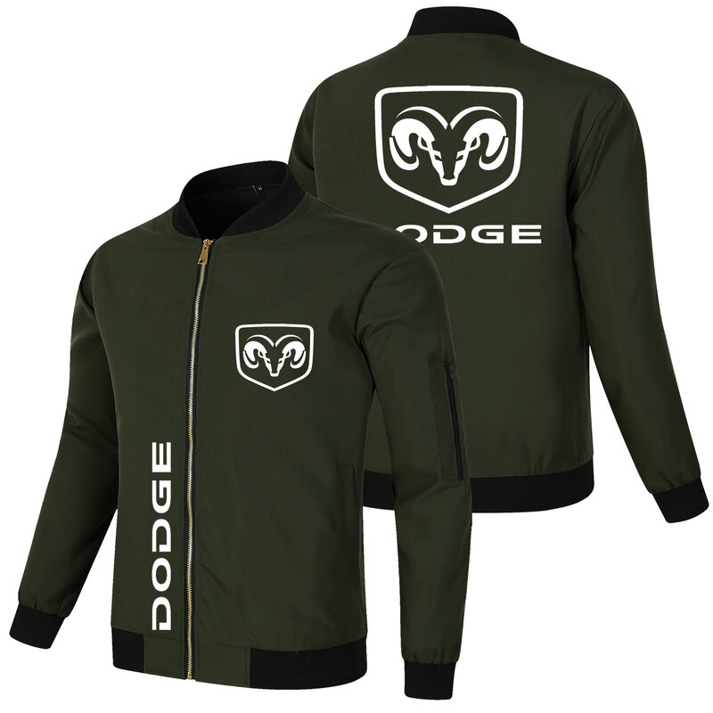 Мужская Черная Спортивная трендовая куртка на молнии свободного покроя с логотипом Dodge car мотоцикла Европейская и американская куртка