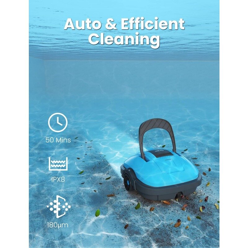 WYBOT Cordless Robotic Pool Cleaner, Automatic Pool Vacuum, Powerful Suction, Dual-Motor, for Above/In Ground Flat Pool Up