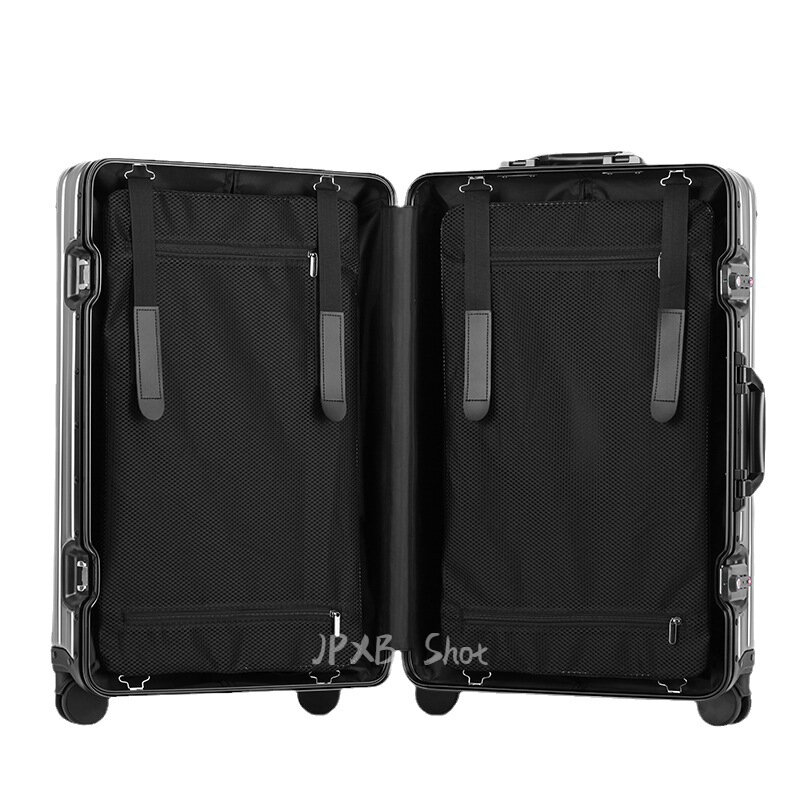 Walizka cała aluminiowa stop magnezu podróżna walizka na kółkach bagażowa metalowa pokrowiec na wózek Cal bagażowa uniwersalna kabina