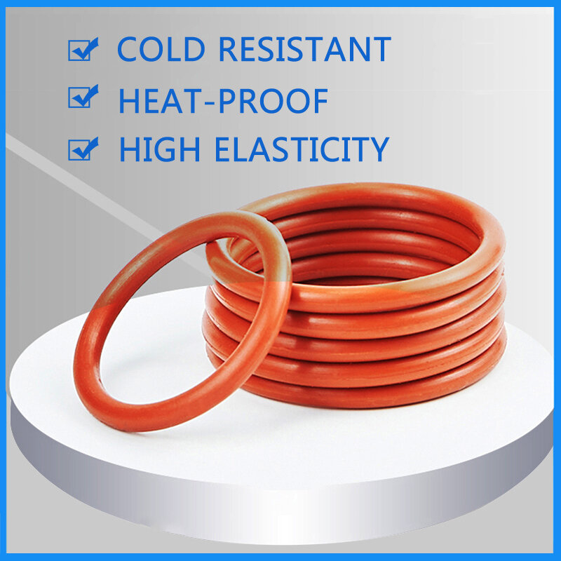 150PCS VMQ High Pressure Sealing Silicone O-rings Red OD 6mm-30mm CS 1.5mm 1.9mm 2.4mm 3.1mm Gasket Replacements Assortment Kit