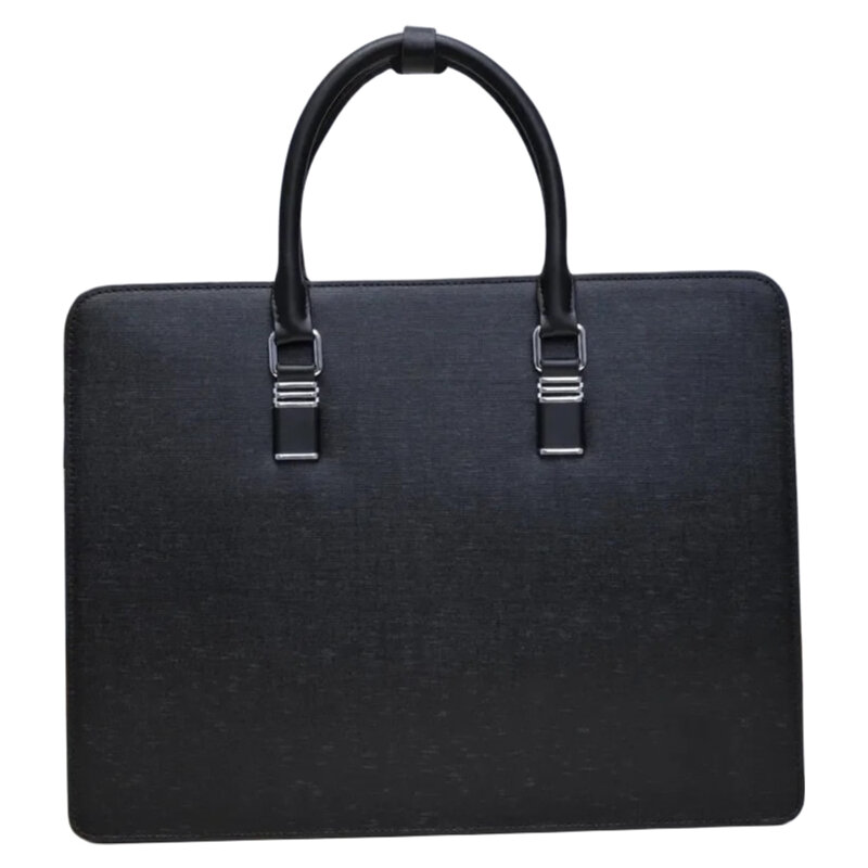 남성용 블랙 가죽 대용량 노트북 가방, 싱글 숄더, 대각선 크로스, 휴대용 서류 가방, 15 인치