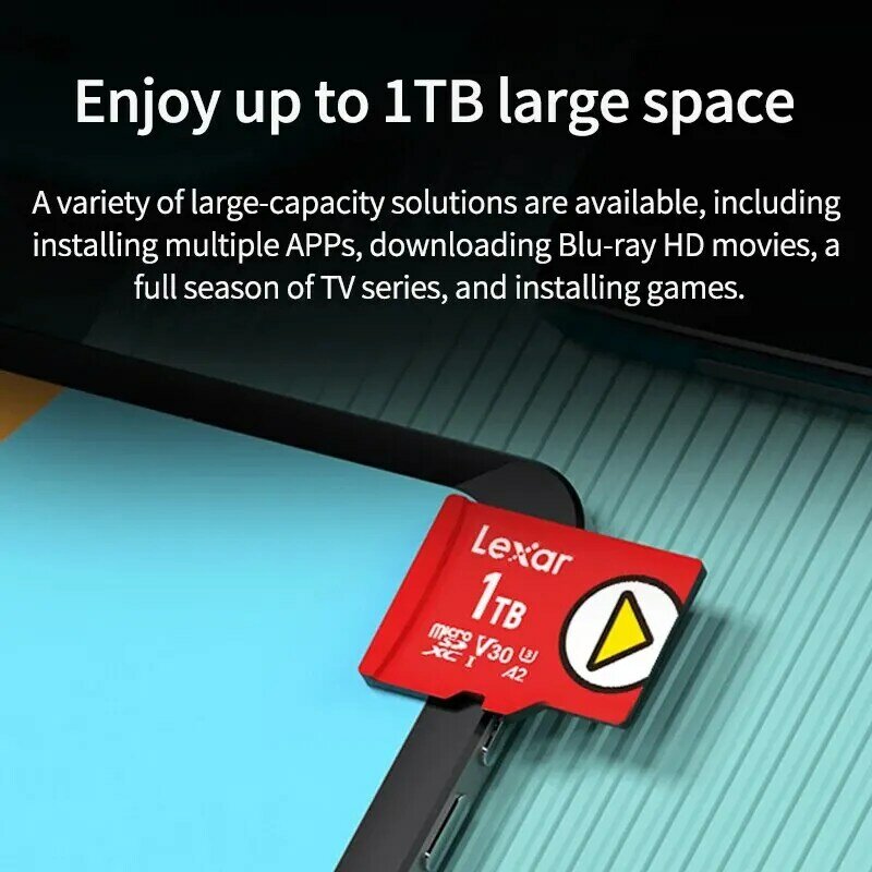 Lexar-tarjeta Micro SD para juegos de Nintendo Switch, tarjeta de almacenamiento de 1TB, 512GB, 256GB, 128GB, UHS-I, V30, A2, SDXC