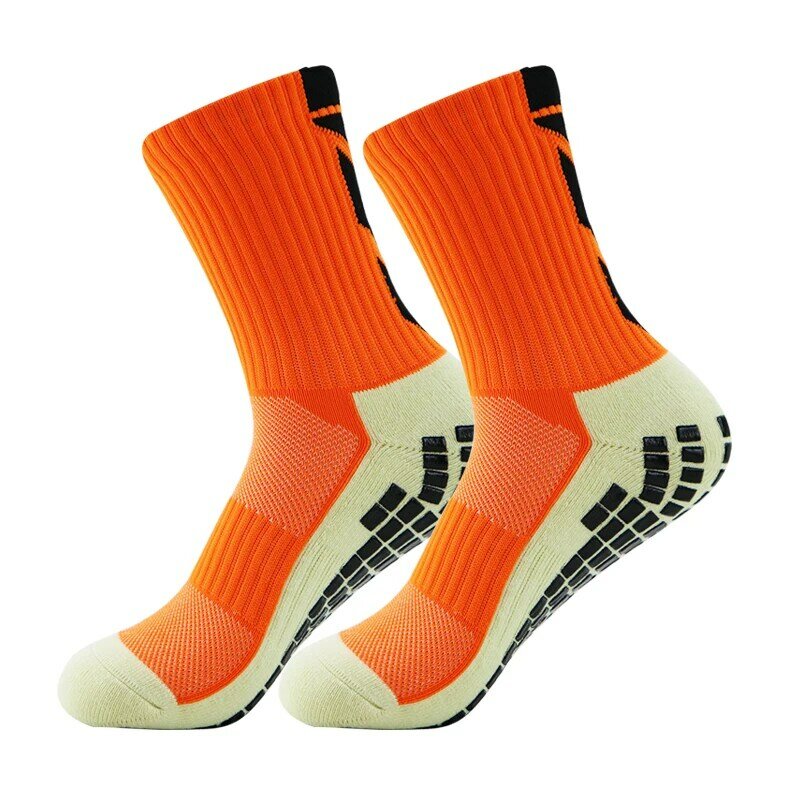 Качественные хлопковые нескользящие высокие Нескользящие футбольные носки с присоской хлопковые спортивные носки для езды на велосипеде