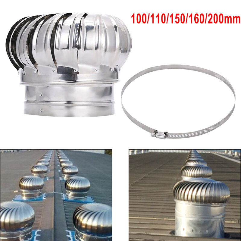 Rotating Stainless Steel Chimney Cowl Cap Protects Flue Pipe Enhances Air Extraction Systems Durable and Rotating Hood Design