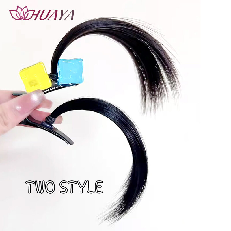 Cute Goofy Synthetic Wig Pigtails Hair Clip Headdress Hair Card Female Top Clip Children's Cartoon Duckbill Bangs Small Hair Bun