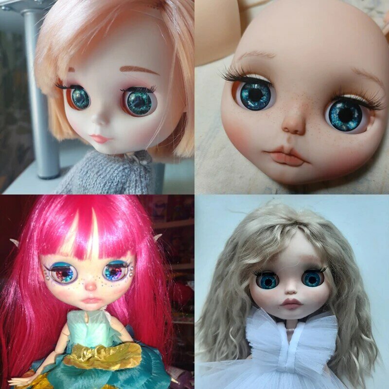 Chips de ojos para muñeca Blythe, cabujones de vidrio Superfinos, accesorios de bricolaje, artículos a granel, venta al por mayor, H214, 12 pares/bolsa, 14mm