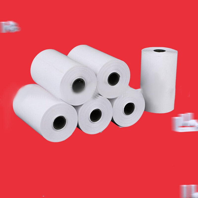 Rotolo di carta adesiva stampabile da 5 rotoli di carta termica diretta con autoadesivo 57*30mm per PeriPage A6 Pocket PAPERANG P1/P2