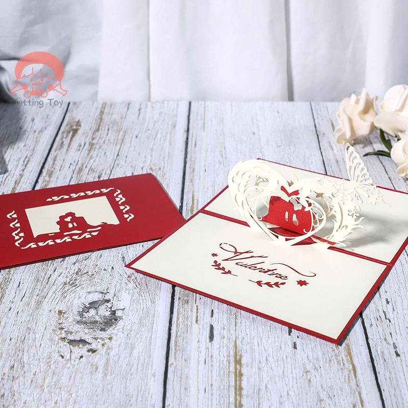 Счастливые влюбленные 3D выдвижная поздравительная открытка с конвертом День Святого Валентина День рождения Юбилей приглашение открытка для пар открытка