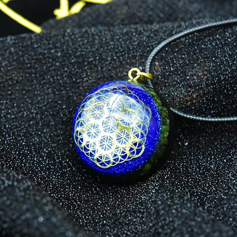 Pingente original de energia orgon, colar kabbalah, fruta da vida, símbolo sagrado, jóias de reiki para mulheres, cura energética