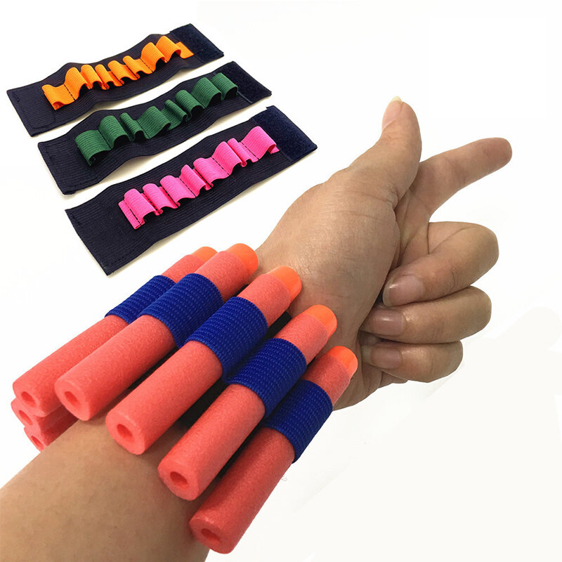 1PCS Carrier Bullet Pouch Wristband Wrist Tactical Cuff Bracer Wrist Support Wrister Kids Toy Foam Bullet For Nerf wholesale