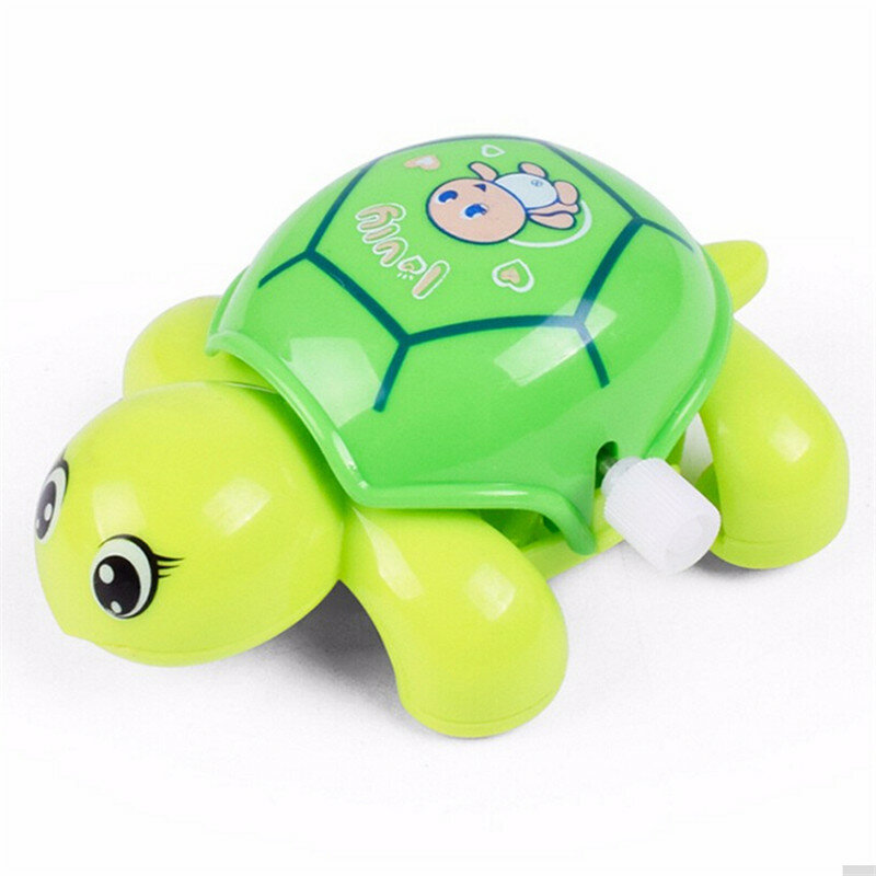 Mainan kura-kura kartun lucu Klasik angin jarum jam mainan anak-anak edukasi bayi kura-kura hewan warna acak