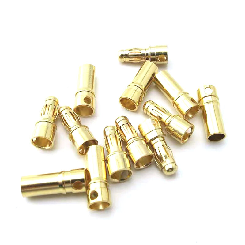 1-10 pasang 2mm/3.0mm/3.5mm/4mm baterai RC colokan pisang peluru berlapis emas kualitas tinggi konektor pisang peluru Wanita Pria