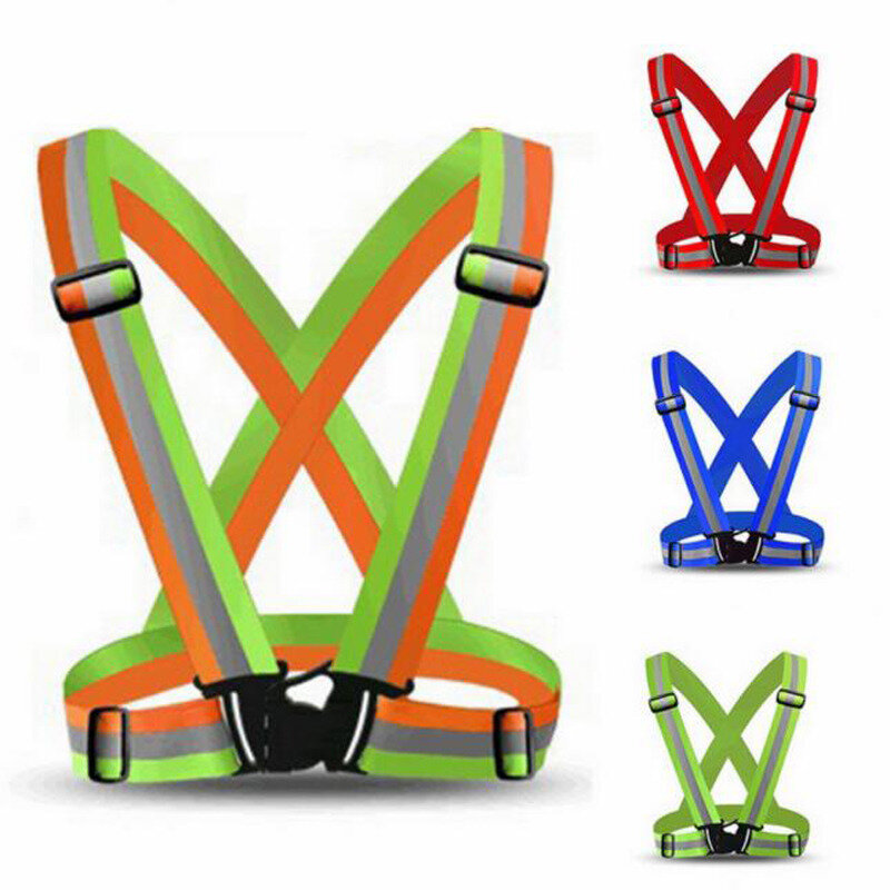 Bretelles de course de nuit unisexes, colorées, réglables, larges bretelles, ceinture de sport pour jeunes, 4x120cm, 1 pièce