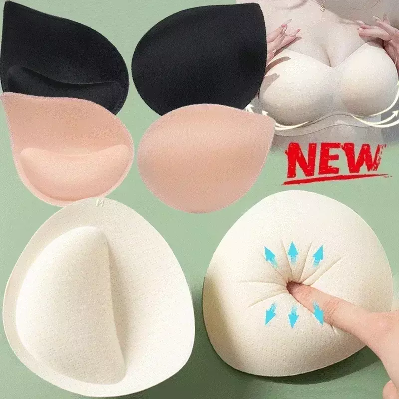 3D removível Push Up Bra Pads para mulheres, inserções Underwear, Breast Lift, esponja respirável sutiã acolchoado, Pad Forro, Swimsuit Insert