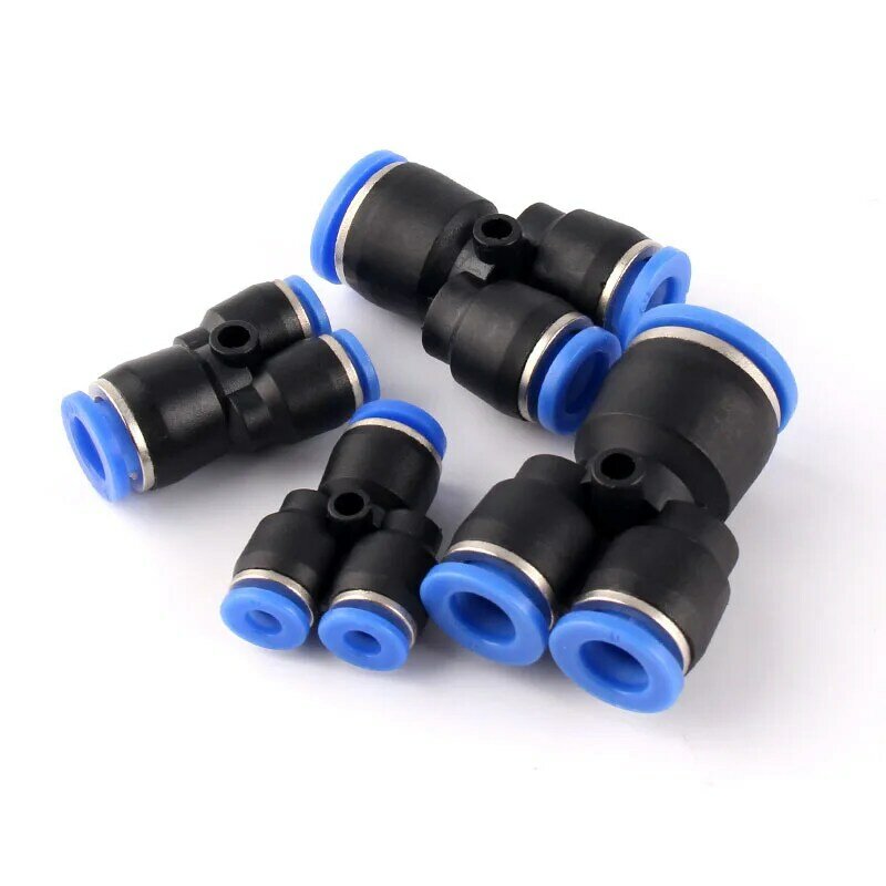 2 Pcs Pneumatic Fittings PW Y-type Tee Quick Insert Variable Diameter PW6-4/8-6/10-8/12-10  PU Plastic Hose Quick Couplings