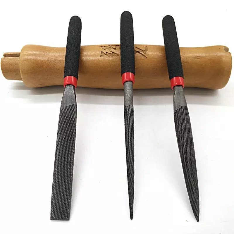 Lima plana de aguja pequeña para tallado de Metal, limas de acero para piedra, vidrio, artesanía, juego de herramientas de mano para carpintería