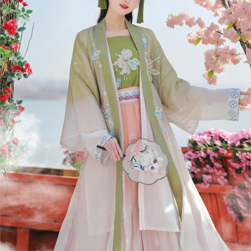 Pakaian Han Cina wanita buatan lagu kostum kuno Super peri perlengkapan pinggang satu potong indah dan tinggi