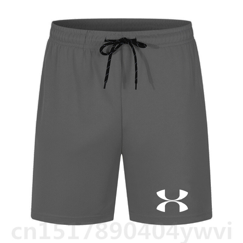 Men's new summer quarter shorts, brand print, fashionable sports casual quick drying shorts, lightweight beach pants