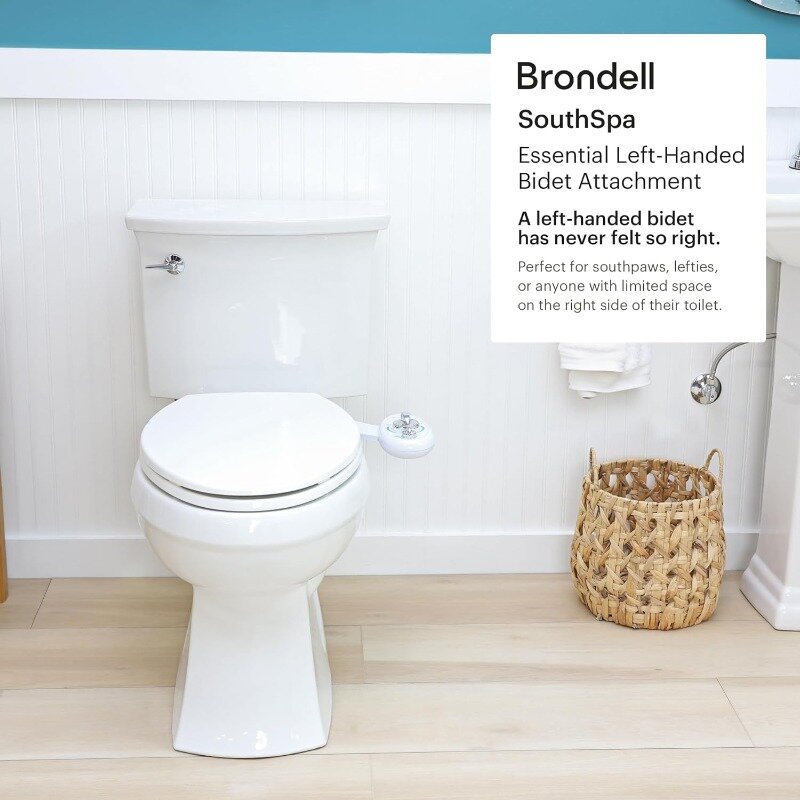 بروندل-مرفق بيديت اليد اليسرى ، لوحة تحكم على الجانب الأيسر ، فوهات مزدوجة قابلة للتحديد الموضعي للغسل الأمامي والخلفي ،