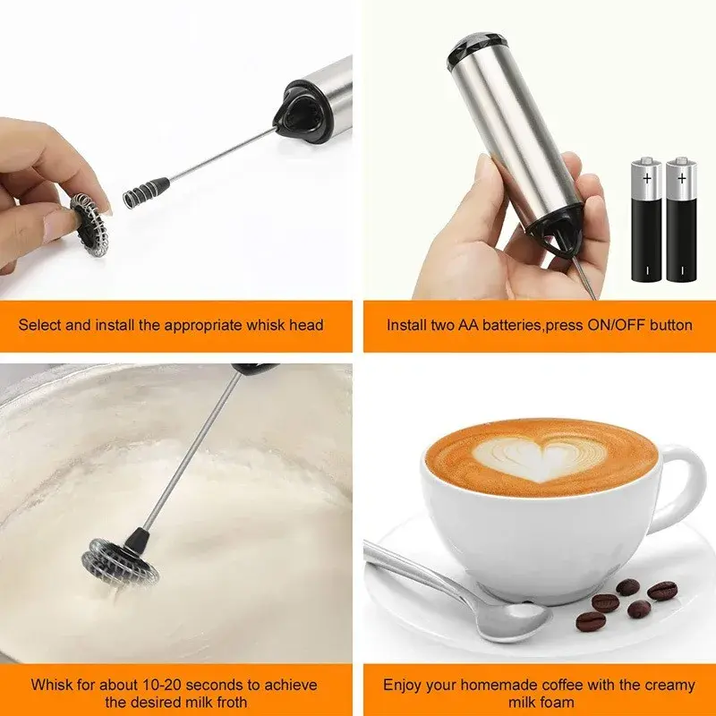 Batedor de espuma de leite elétrico handheld liquidificador de café batedor de ovo misturador de leite doméstico batedor ferramentas foy casa