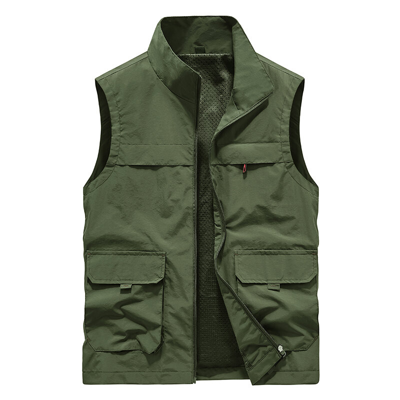 Men's Clothing Free Shipping Summer Vest Man Coat Hunting Mesh Winter Jackets Tactical Military Multi-pocket Sleeveless Jacket