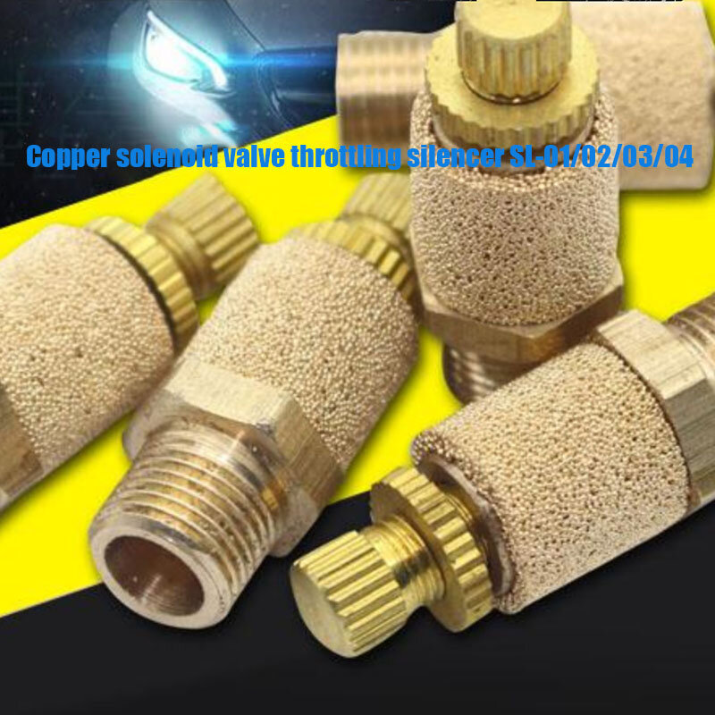 Válvula Solenoide de cobre, silenciador de estrangulamiento, SL-01/02/03/04, ajustable, tasa de flujo de 1/2/3/4 divididos