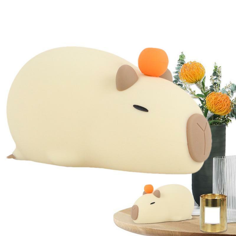 Capybara 실리콘 야간 조명, 방수 침실 장식, LED 야간 램프, 빛나는 어린이 장난감, 부드러운 어린이 야간 조명