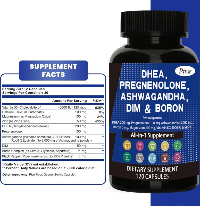 DHEA 200mg supplement 100mg, suitable for men and women, South African drunken eggplant 3000mg, boron 6mg