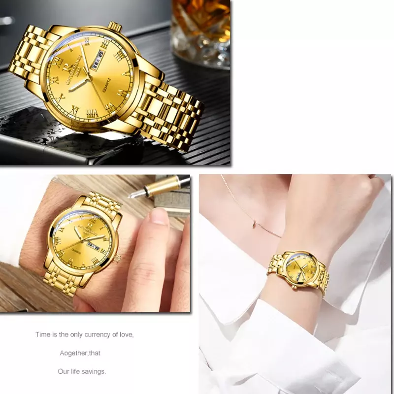 Dropshipping Lover zegarki Top luksusowa marka Ontheedge zegarek dla mężczyzn tydzień kalendarz biznes mężczyzna zegarki kwarcowe kobiety zegarek Xfcs