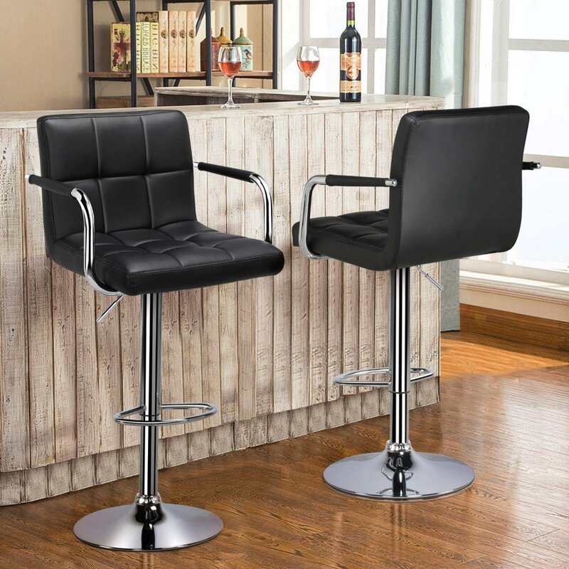 4 pezzi sgabelli da Bar regolabili bancone da cucina sgabelli da Bar Bar/bancone altezza sgabello sedie sedia da pranzo girevole idraulica in pelle PU