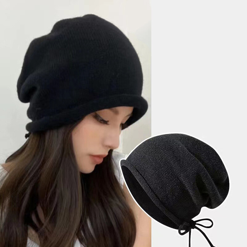 New Winter Plus Velvet Warm Woolen Hat For Women All-match Korean Knitted Hat Thickened Outdoor Ski Hat