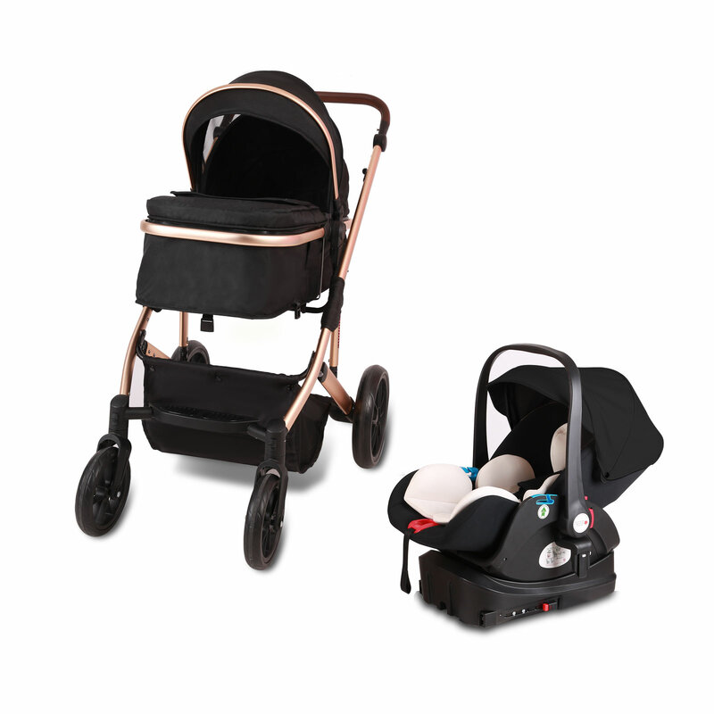 3 em 1 carrinho de bebê infantil com modo de berço, banco de carro & trava base-banco de carro virado para trás e base de assento de carro, assento de carro para strol