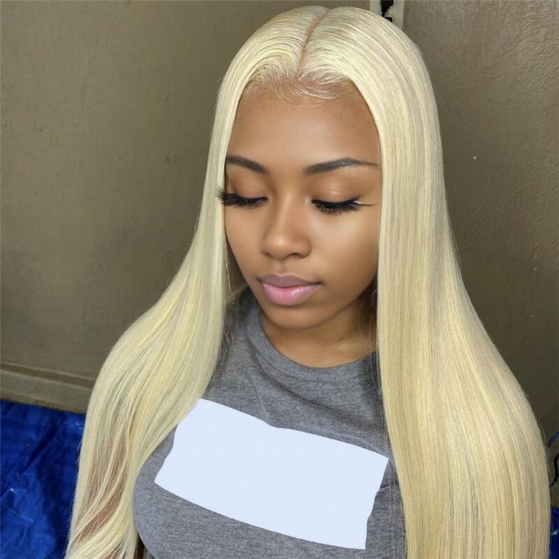 Straight Lace Front Wigs Women Long Straight Wig Lady Black Brown Blond Synthetic Hair Pre Plucked Remy Straight Human Hair Wigs