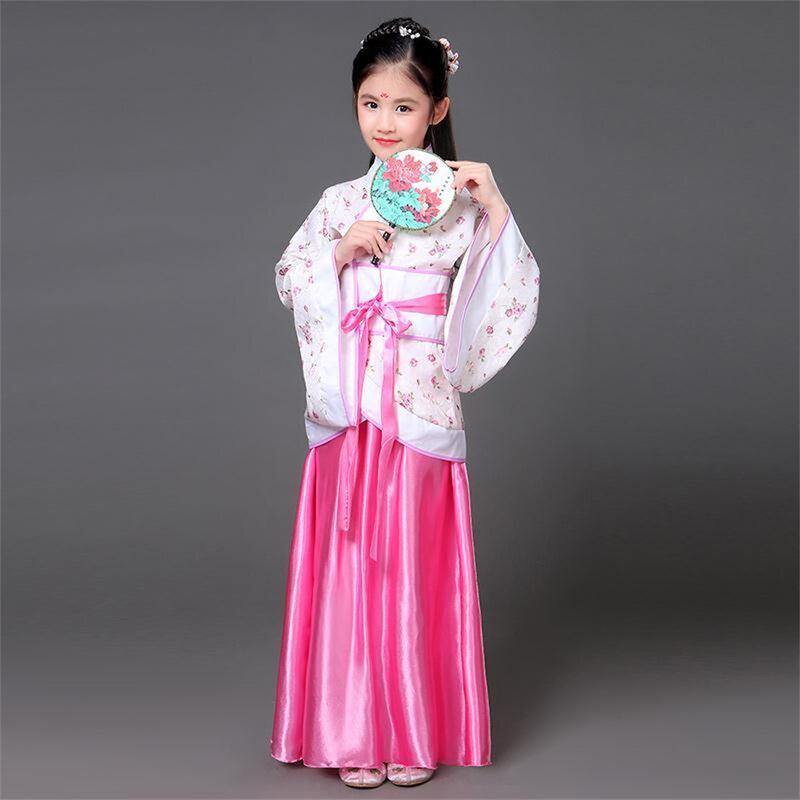 فستان هانفو للأطفال ، الزي الصيني القديم ، الملابس الشعبية ، أداء الرقص ، اللباس التقليدي للفتيات ، الجنية السبعة