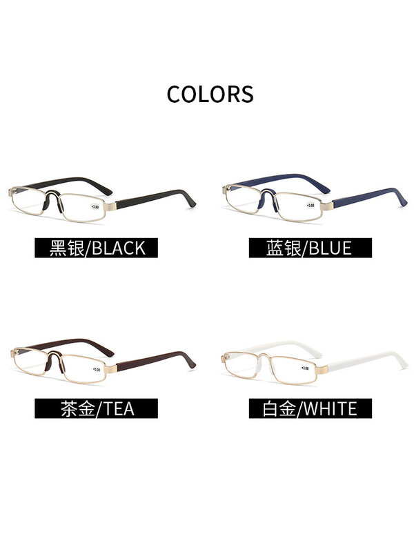 소형 프레임 HD 노안 안경, 중년 및 노인을 위한 가벼운 독서 돋보기, 남녀공용
