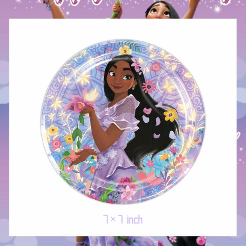 Disney Encanto Isabella Decoração Do Partido Balões, Conjunto De Talheres Descartáveis Dos Desenhos Animados, Chuveiro De Bebê, Suprimentos Do Aniversário das Meninas