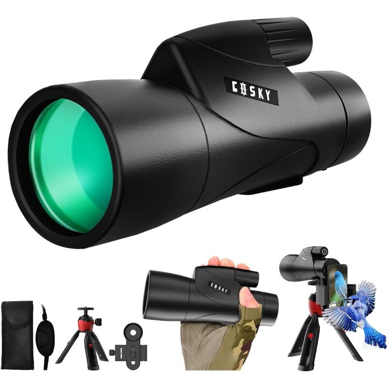 Gosky Piper Monocular Telescope, 15x55 HD Monocular for Adult with BAK4 Prism & FMC Lens