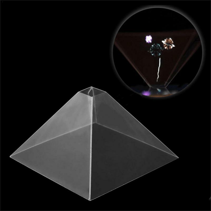 3D Hologram Pyramid Display Projector Video Stand Universal For Smart Mobile Phone Mini Durable Portable Projectors