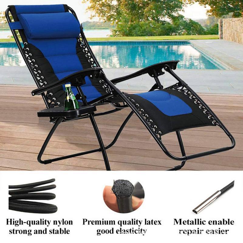 Elastic Bungee Corda para Sun Lounger, Anti-gravidade Cadeira Reclinável, Cadeira de Gramado Substituição Peça...