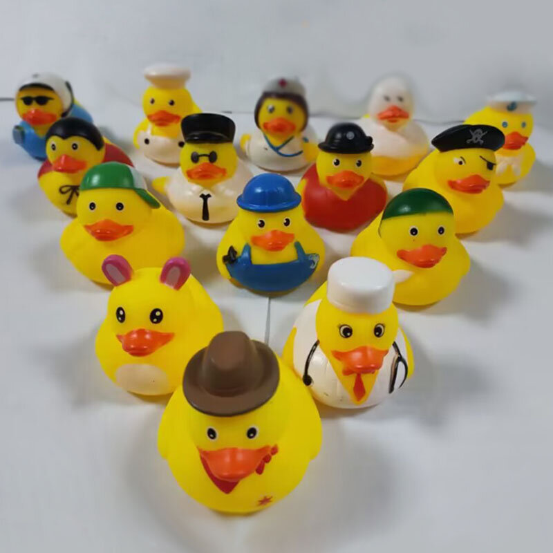 5-30 pçs/lote patos de borracha brinquedos de banho do bebê crianças chuveiro banho brinquedo float som guinchado pato água jogo presente para crianças